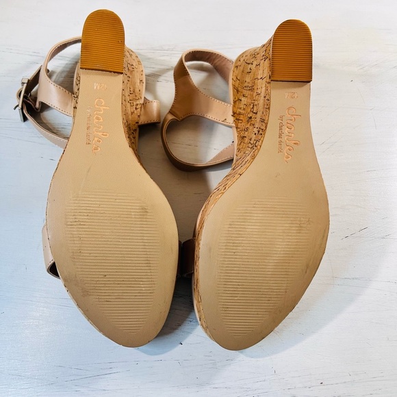 Charles by Charles David Lindy Cork Wedge Sandals, Nude Color, Size 12M, NEW - Picture 8 of 9